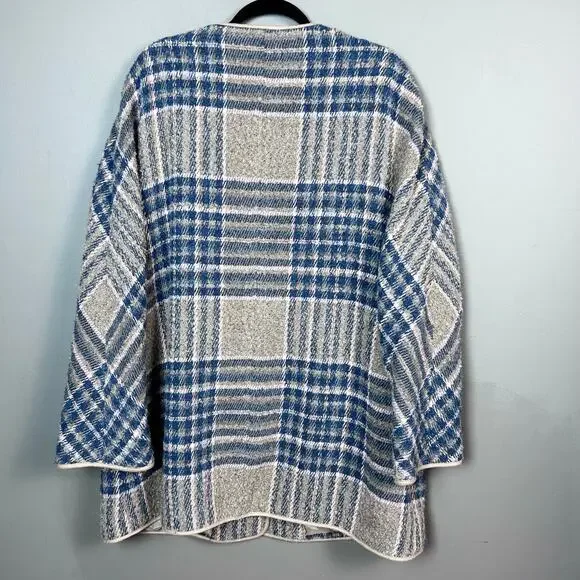 Basler‎ jacket women's Large XL wool long plaid blazer overcoat FR 46 lagenlook